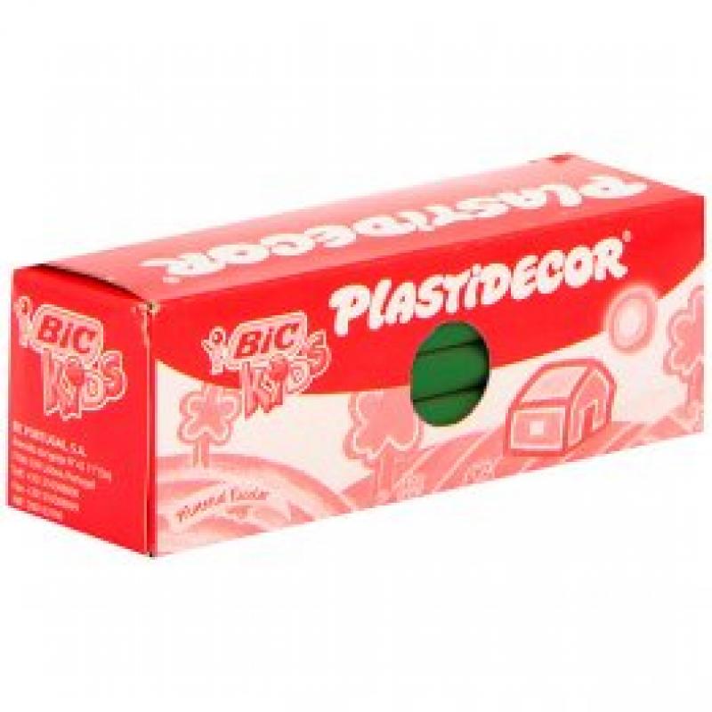 Ceras Plásticas Bic Plastidecor Kids  caja 25 ud. Verde Oscuro