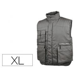 Chaleco DELTAPLUS Multibolsillos con Cremallera Cintura Elastica Protege Riñones gris Verde Talla Xl