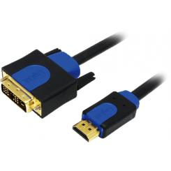 LogiLink CHB3103 adaptador de cable de vídeo 3 m HDMI DVI-D Negro, Azul