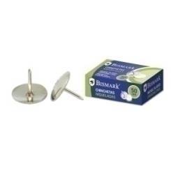 BISMARK Chinchetas niqueladas, caja 50 uds.