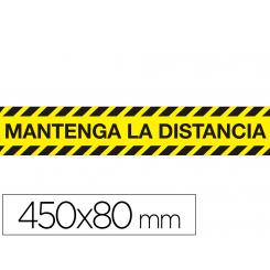 Cinta Adhesiva De Señalizacion Mantenga La Distancia De Seguridad PVC 165 mc 450X80 mm