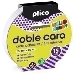 Cinta Adhesiva Doble Cara Plico Rollo 15X20 Blanco