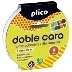 Cinta Adhesiva Doble Cara Plico Rollo 9X20 Blanco