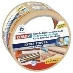 Cinta Adhesiva Doble Cara Tesa Moquetas Rollo  5X50 Extra Fuerte