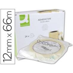 Cinta adhesiva Q-CONNECT transparente 66 mt x 12 mm encelofanada