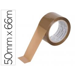 Precinto cinta adhesiva Q-CONNECT polipropileno havana 66 mt x 50 mm para embalaje bajo ruido