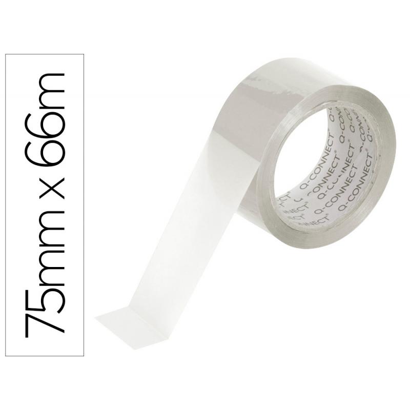 cinta-adhesiva-q-connect-polipropileno-transparente-66-mt-x-75-mm-para-embalaje