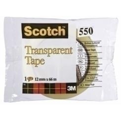Cinta Adhesiva Scotch 550 Transparente Rollo 66X12 (En Bolsa)
