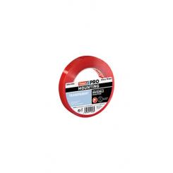 Cinta Adhesiva Tesa Doble Cara Mounting PRO 19mm x 25 m transparente roja profesional