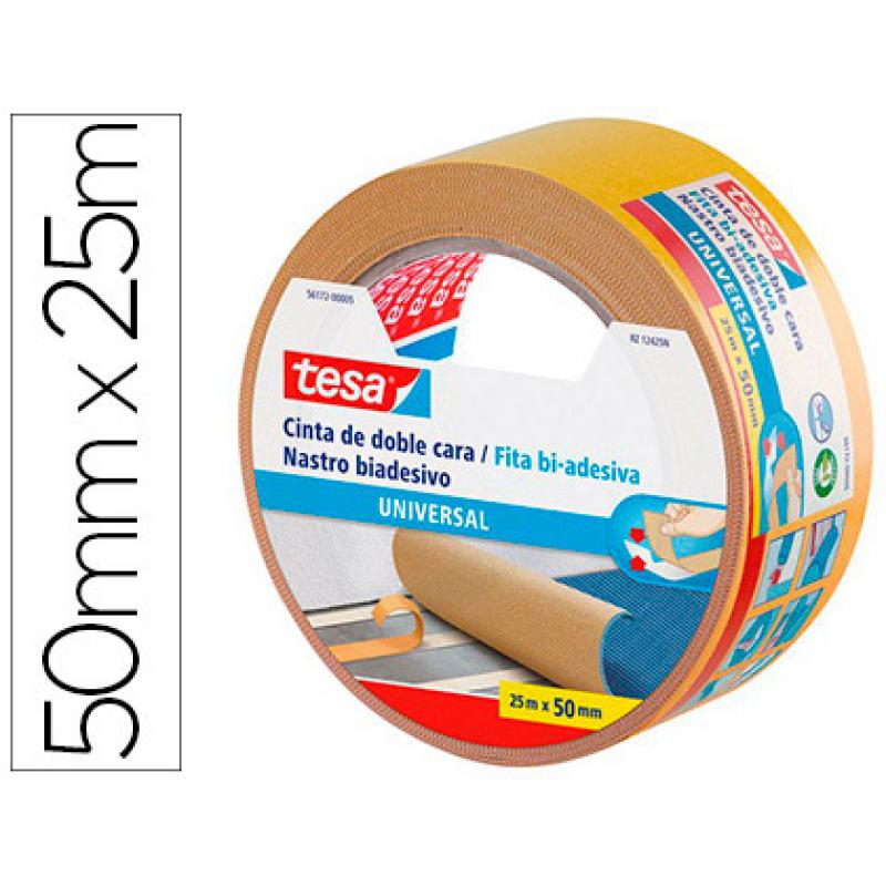 Cinta adhesiva tesa doble cara universal 25 mt x 50 mm