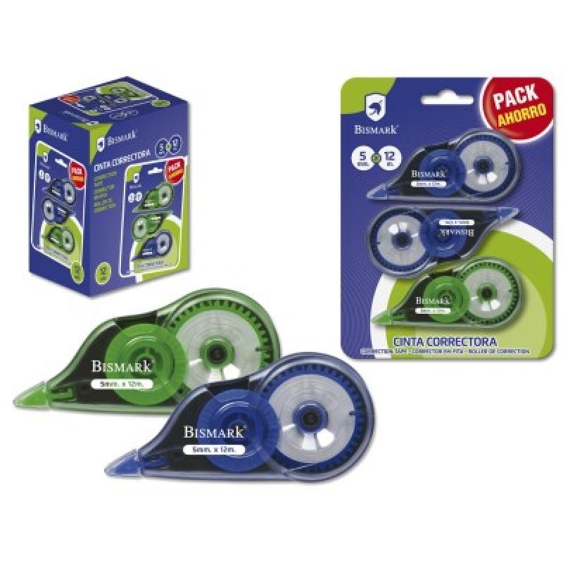 Cinta Correctora Bismark PACK 3 UN. 5MM X 12 metros