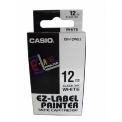 Cinta De Rotular Casio 8M 12Mm Negro Sobre Blanco (Xr-12We1)