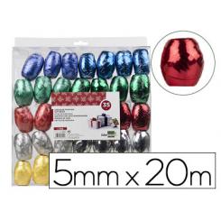Cinta fantasia LIDERPAPEL barrilete 5 mm x 20 mt colores metalizados surtidos