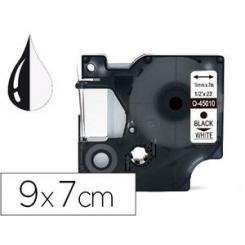 Cinta Q-CONNECT 1000 negro-blanco 9 mm x 7mt dymo