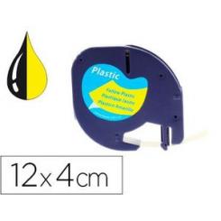 Cinta Q-CONNECT 12mm x 4mt negro-hiperamarillo para maquina letratag