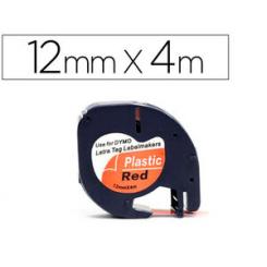 Cinta Q-CONNECT 12mm x 4mt negro-rojo cosmico para maquina letratag