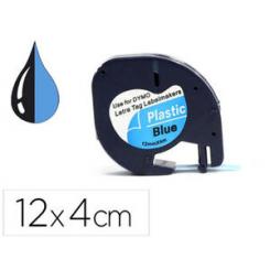 Cinta Q-CONNECT 12mm x 4mt negro-ultra azul para maquina letratag