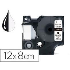 Cinta Q-CONNECT mk-221 blanco-negro 9mm longitud 8 mt