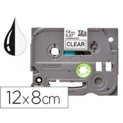 Cinta Q-CONNECT tze-131 transparente-negro 12mm longitud 8 mt