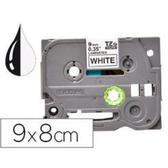 Cinta Q-CONNECT tze-221 blanco-negro 9mm longitud 8 mt