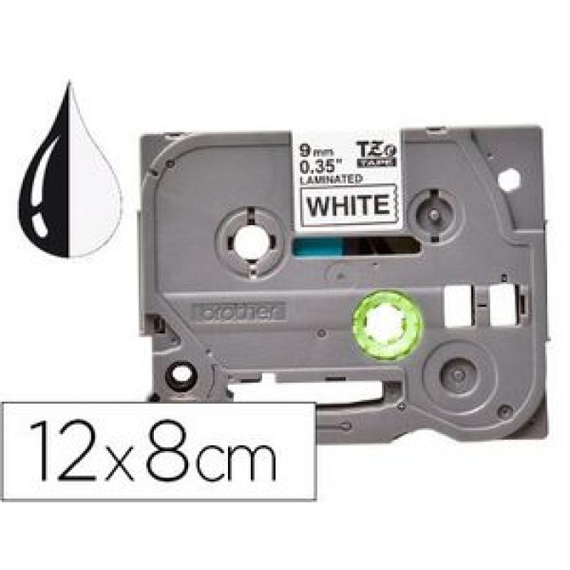 cinta-q-connect-tze-231-blanco-negro-12mm-longitud-8-mt
