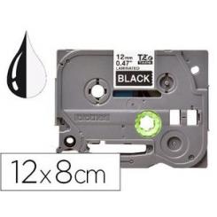Cinta Q-CONNECT tze-335 negro-blanco 12mm longitud 8mt