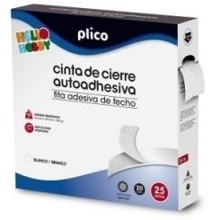Cinta Velcro Plico Cremallera Textil Autoadhesiva 25 M. Blanco