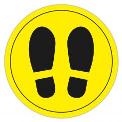 Circulo APLI adhesiva Pies Amarillo Diam. 30Cm