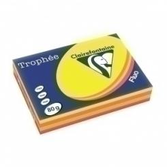 Clairefontaine Papel De Color A4 Clairefontaine Trophee 80G 500H Surtido Fluor (4X 125H Amarillo, Naranja, Verde, Rosa)