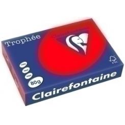 Clairefontaine Papel De Color A4 Clairefontaine Trophee 80G 500H Vivo Rojo Coral