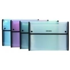 Clasificador Acordeon Databank Pp Transp. A4 12 Dptos.Ribete Y Broches Rojo