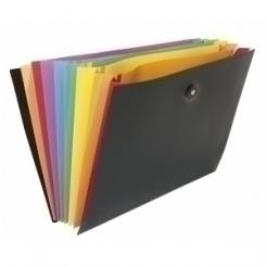 Clasificador Acordeon Viquel Rainbow Class Pp Opaco A4 8 Dptos. Cierre Elastico/Boton Interior Multicolor Exterior Negro