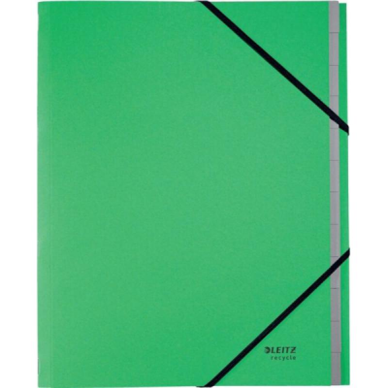 Clasificador de 12 pestañas de cartón LEITZ Recycle. 100% reciclable. DIN A4, verde