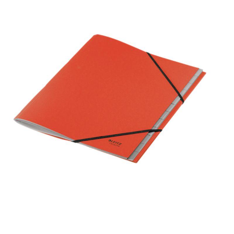 Clasificador de 12 pestañas de cartón LEITZ Recycle. 100% reciclable. DIN A4, rojo