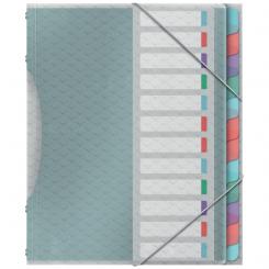Clasificador ESSELTE ColourBreeze PP. Con 12 separadores con índice, multicolor