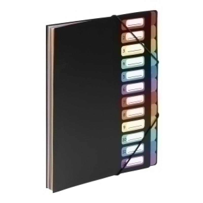 clasificador-lomo-fuelle-viquel-rainbow-class-pp-opaco-a4-12-dptos-cierre-gomas-multicolor-exterior-negro