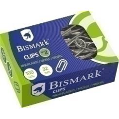 BISMARK Clips niquelados Nº 2, 32 MM.