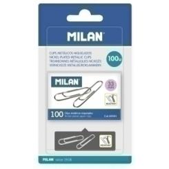 Clip Milan (33 Mm) Labiado Niquelado Caja De 100