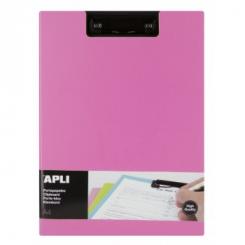 APLI Clipboard PP Foam + Solapa Col.Rosa A4
