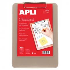 APLI Clipboard Transparente Gris A4 Plastico