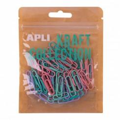 APLI Clips Colores Kraft Coll. 28mm 80Pcs