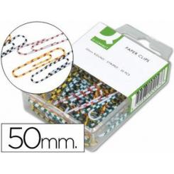 Clips colores Q-CONNECT 50 mm caja de 30 unidades colores surtidos