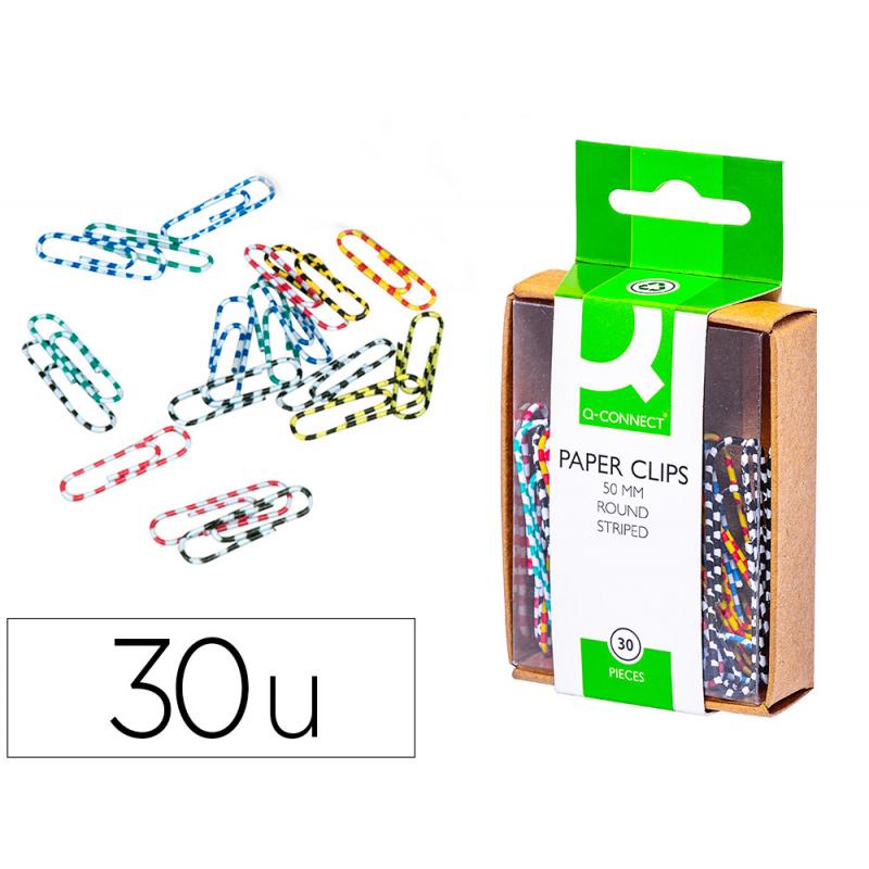 clips-colores-rayados-q-connect-50-mm-caja-de-30-unidades-colores-surtidos