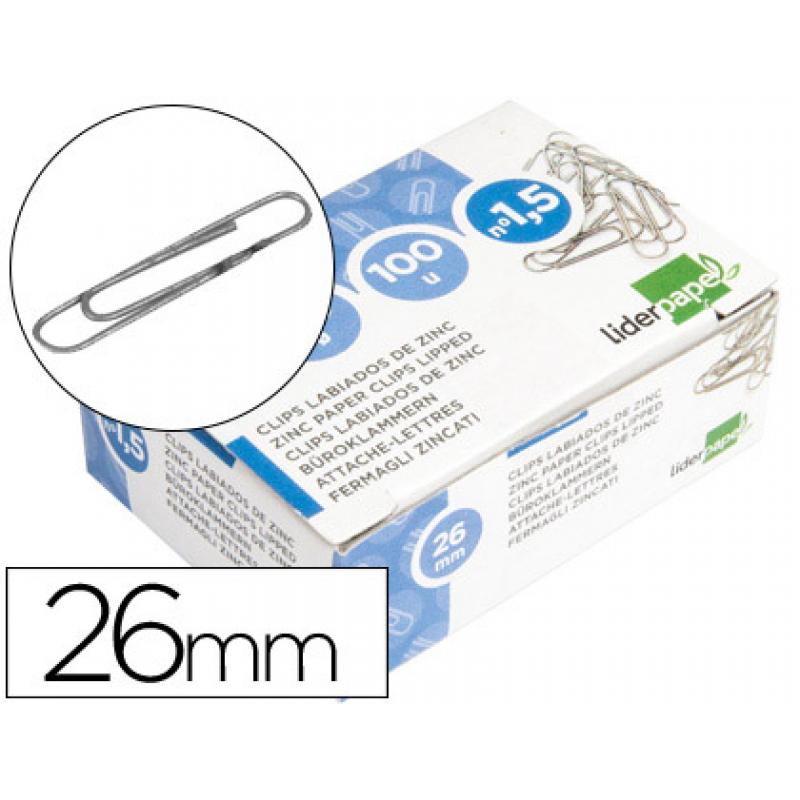 clips-liderpapel-nº15-labiados-26-mm-caja-de-100-unidades
