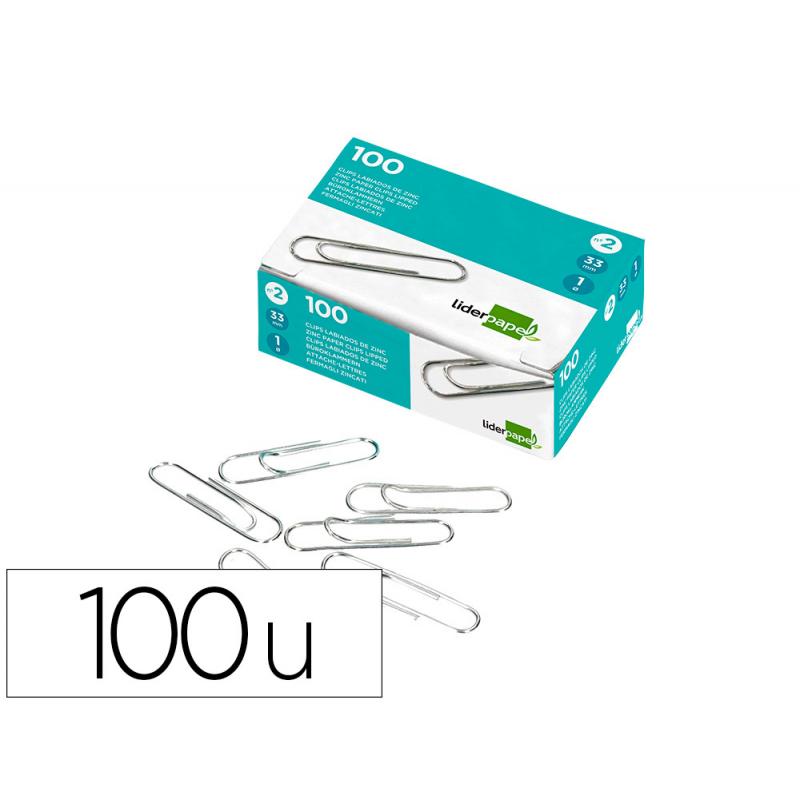 clips-liderpapel-nº2-labiados-33-mm-caja-de-100-unidades