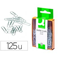 Clips niquelados Q-CONNECT 26 mm caja de 125 unidades