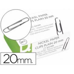 Clips niquelados Q-CONNECT nº1 20 mm caja de 100 unidades