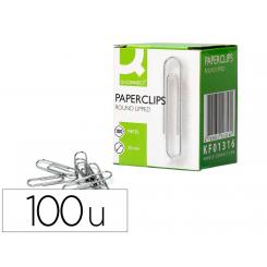 Clips niquelados Q-CONNECT nº 32 mm caja de 100 unidades