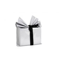 Colibri Papel De Regalo Bobina Colibri 30 Cm X 30 M Simple Estampado Blanco Con Puntos Mate