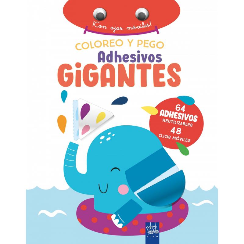 Coloreo y pego adhesivos gigantes. Elefante ( Ed. YOYO)